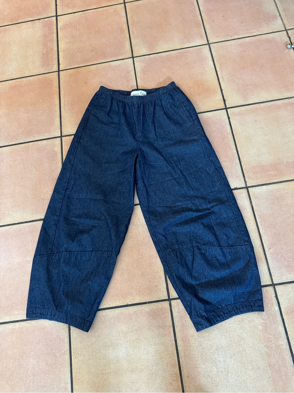 Organic Rags Elastic-Waist Dark Blue Denim Pants